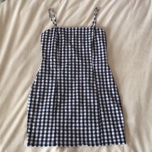 gingham print mini-dress